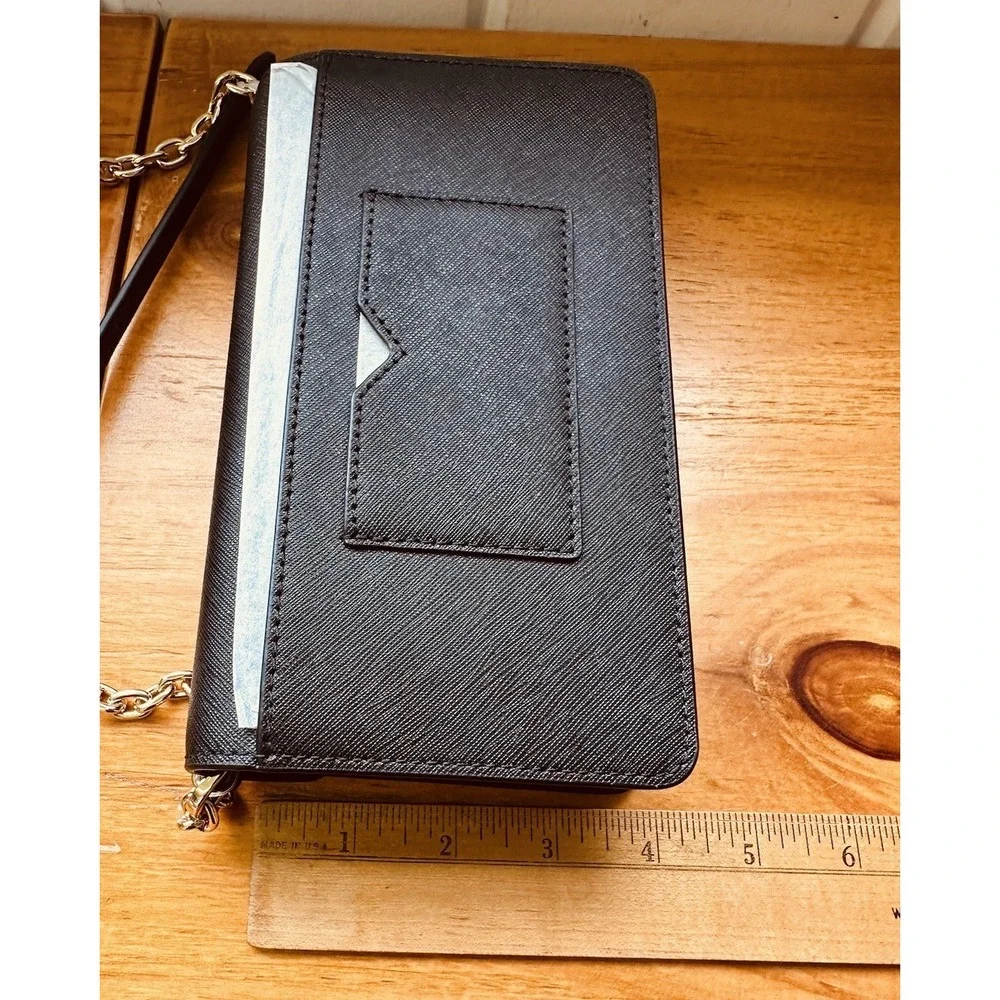 Michael‎ Kors Small Saffiano Leather Envelope Crossbody/Clutch Bag Black NWT